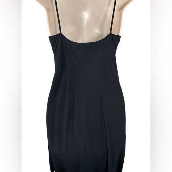 Vintage Severin Black Sleeveless Rayon Cami Slip Mini Dress - Picture 6 of 8